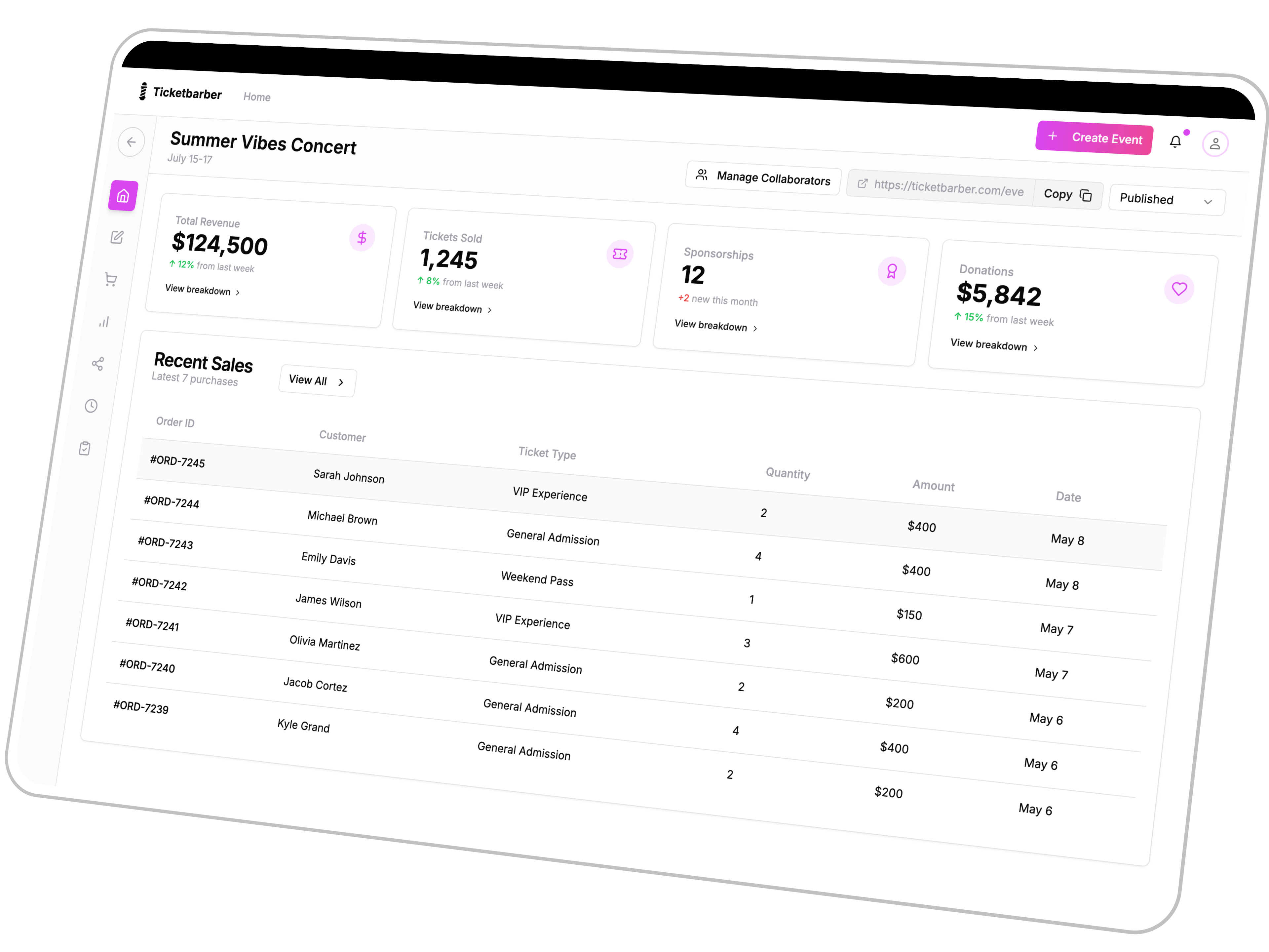 Event ticketing platform